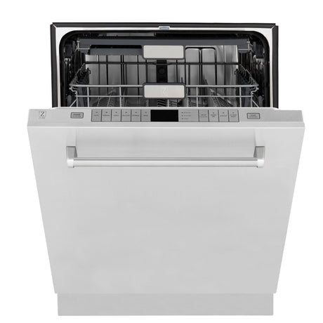 ZLINE 24" Monument Series 3rd Rack Top Touch Control Dishwasher with Stainless Steel Tub, 45dBa (DWMT-24) [Color: Stainless Steel] - (DWMT30424)