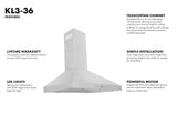 ZLINE Convertible Vent Wall Mount Range Hood in Stainless Steel (KL3) - (KL330)