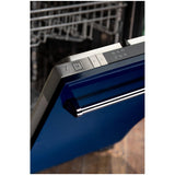 ZLINE 18 in. Compact Top Control Dishwasher with Stainless Steel Tub and Traditional Handle, 52dBa (DW-18) [Color: Blue Gloss] - (DWBG18)