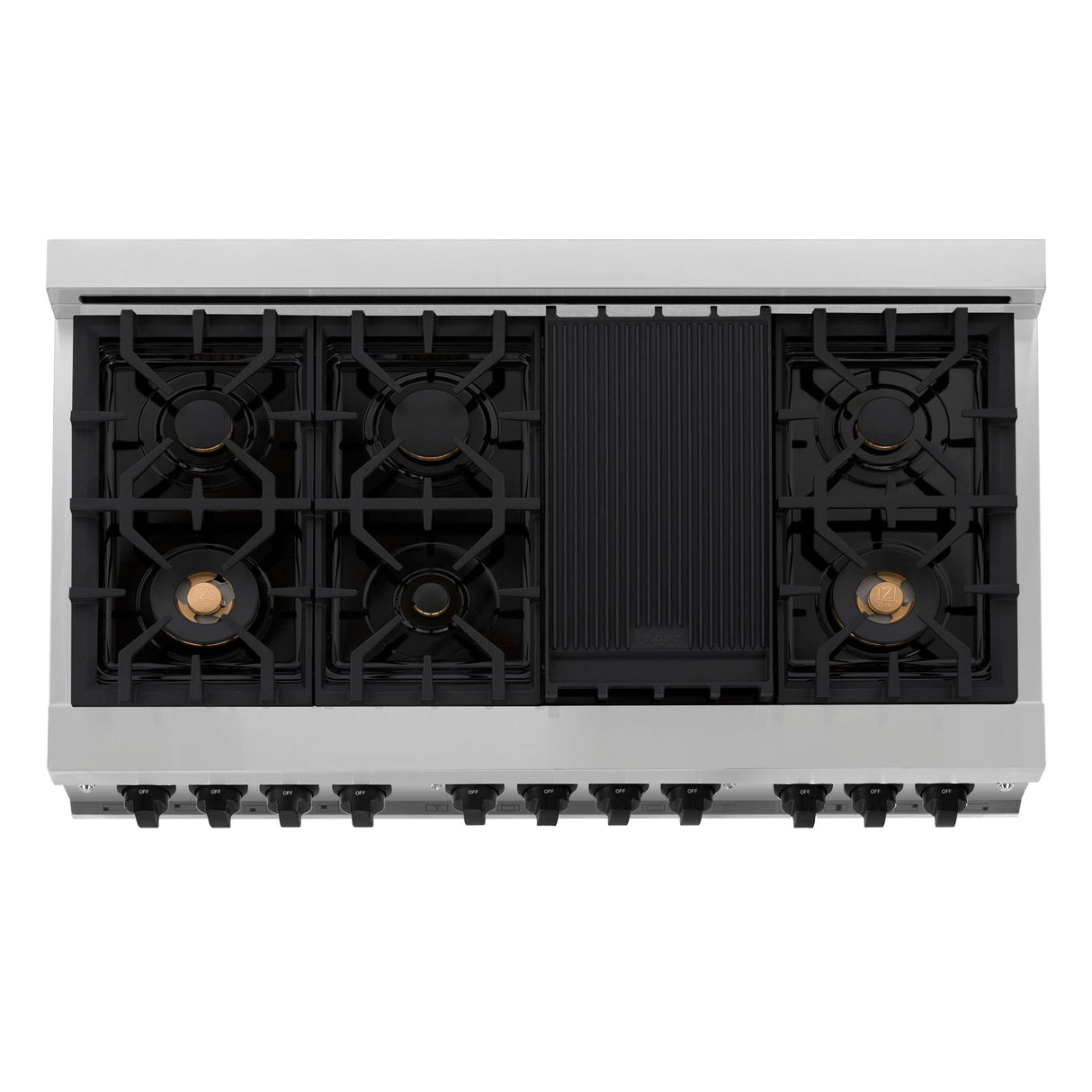 ZLINE Autograph Edition 48" 6.0 cu. ft. Dual Fuel Range with Gas Stove and Electric Oven in Stainless Steel with Accents (RAZ-48) [Color: Matte Black] - (RAZ48MB)