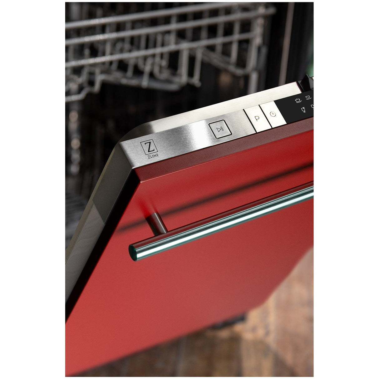 ZLINE 24 in. Top Control Dishwasher with Stainless Steel Tub and Modern Style Handle, 52dBa (DW-24) [Color: Red Matte] - (DWRMH24)