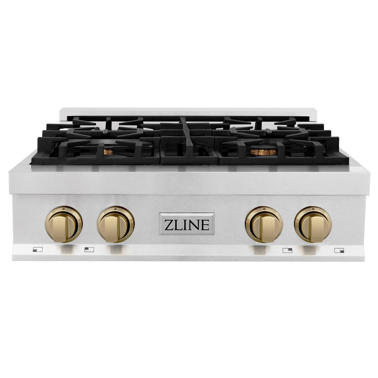 ZLINE Autograph Edition 30" Porcelain Rangetop with 4 Gas Burners in Fingerprint Resistant Stainless Steel and Champagne Bronze Accents (RTSZ-30-CB) [Color: Champagne Bronze Accents] - (RTSZ30CB)