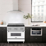 ZLINE 36" 4.6 cu. ft. Induction Range with a 5 Element Stove and Electric Oven in Stainless Steel (RAIND-36) [Color: White Matte] - (RAINDWM36)