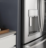 GE Profile(TM) Series ENERGY STAR(R) 22.1 Cu. Ft. Counter-Depth Fingerprint Resistant French-Door Refrigerator with Hands-Free AutoFill - (PYE22KYNFS)