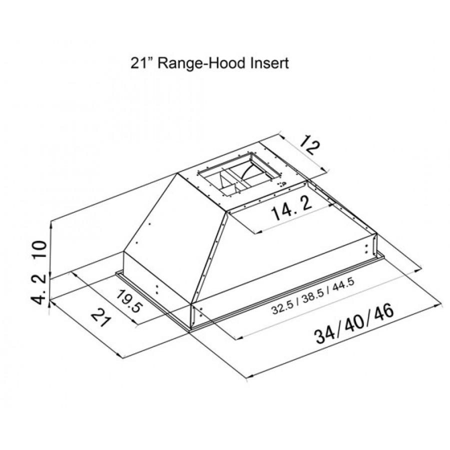 ZLINE Ducted Wall Mount Range Hood Insert in Outdoor Approved Stainless Steel (721-304) - (72130446)