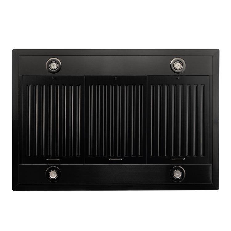 ZLINE Convertible Vent Island Mount Range Hood in Black Stainless Steel (BSGL2iN) - (BSGL2IN30)