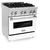 ZLINE 30 in. Dual Fuel Range with Gas Stove and Electric Oven in Stainless Steel (RA30) [Color: White Matte] - (RAWM30)