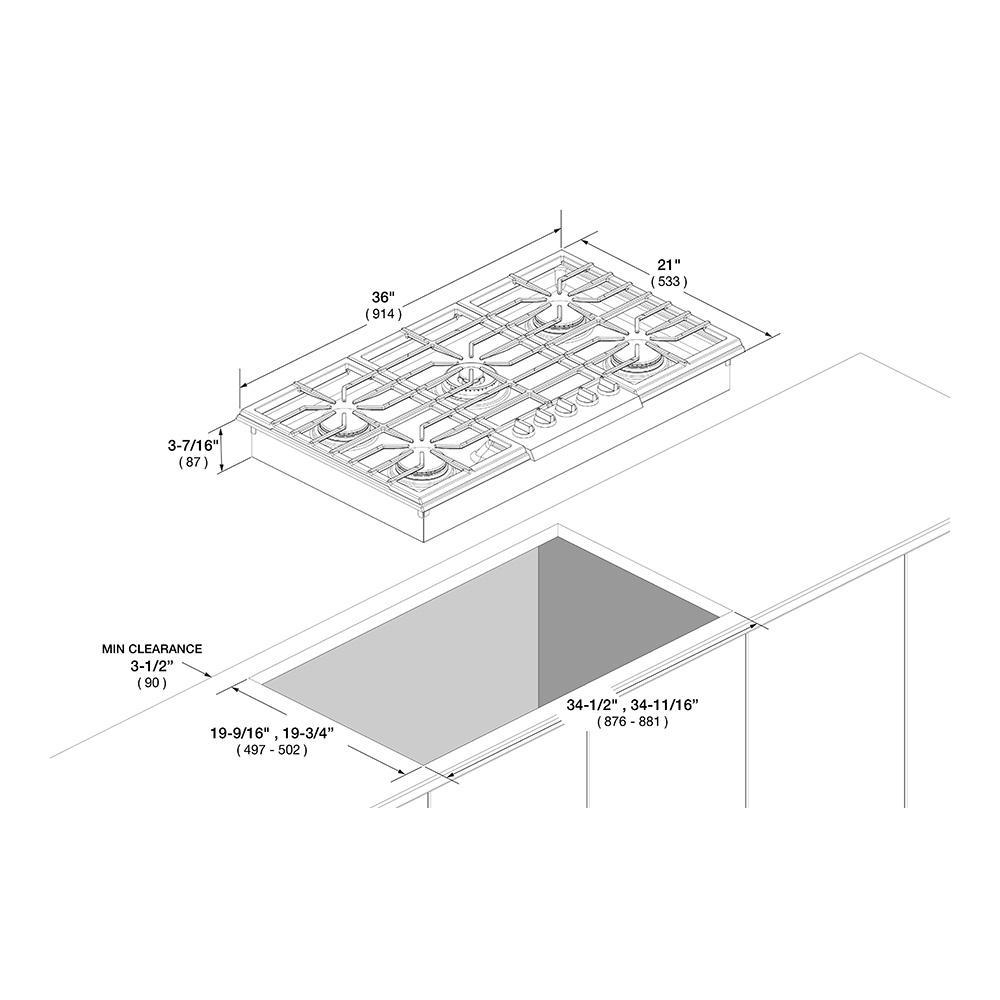 36" PRO GAS COOKTOP - (F6PGK365S1)