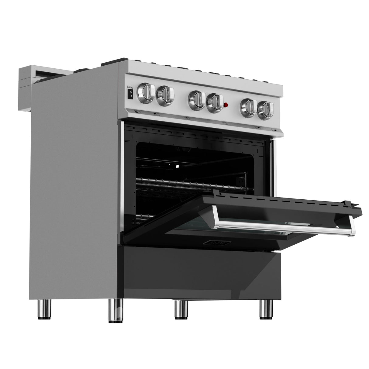 ZLINE 30 in. 4.0 cu. ft. Dual Fuel Range with Gas Stove and Electric Oven in All DuraSnow Stainless Steel with Color Door Options (RAS-SN-30) [Color: Black Matte] - (RASBLM30)