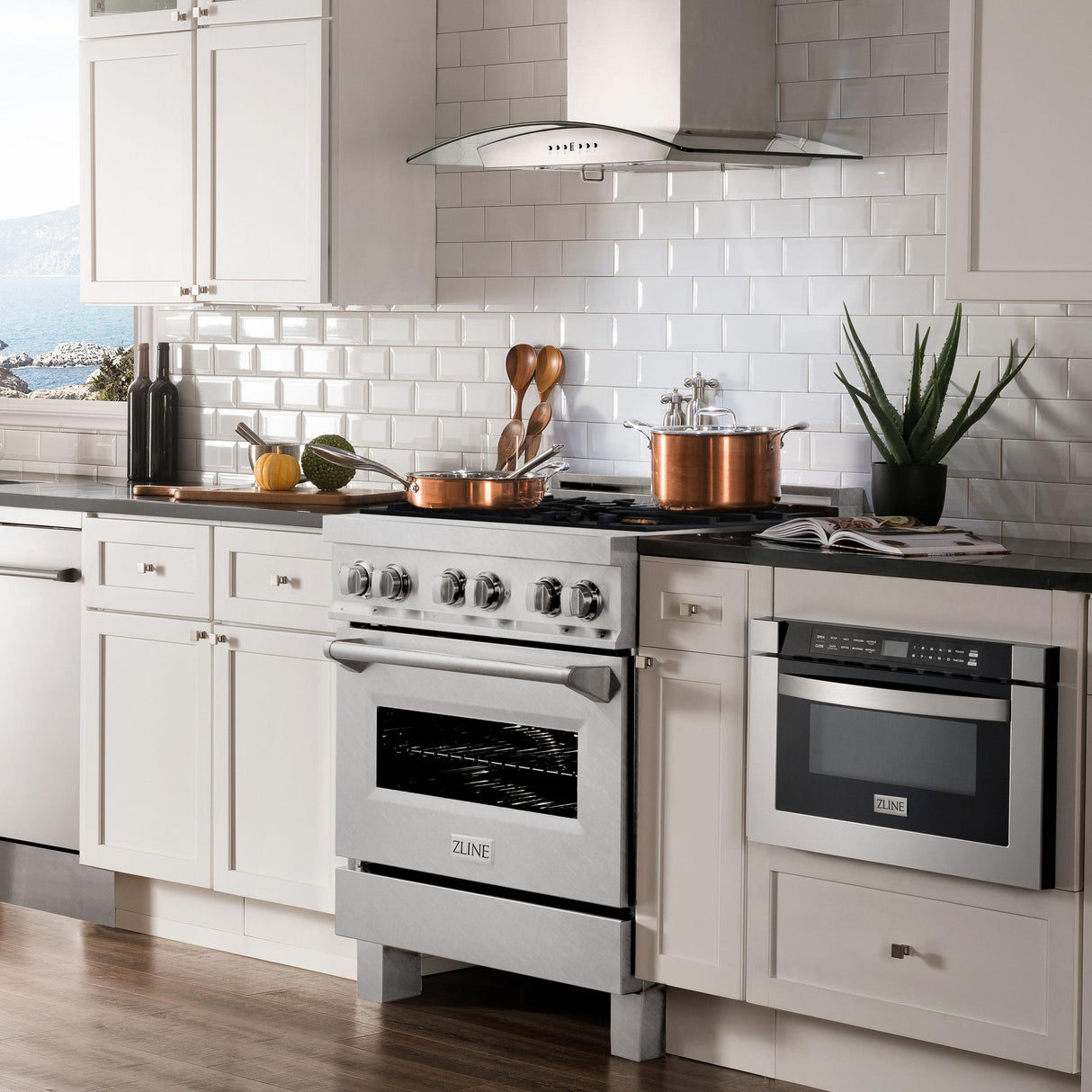 ZLINE 30 in. 4.0 cu. ft. Dual Fuel Range with Gas Stove and Electric Oven in All DuraSnow Stainless Steel with Color Door Options (RAS-SN-30) [Color: White Matte] - (RASWM30)