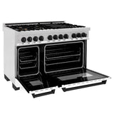 ZLINE Autograph Edition 48" 6.0 cu. ft. Dual Fuel Range with Gas Stove and Electric Oven in DuraSnow Stainless Steel with White Matte Door with Accents (RASZ-WM-48) [Color: Matte Black] - (RASZWM48MB)