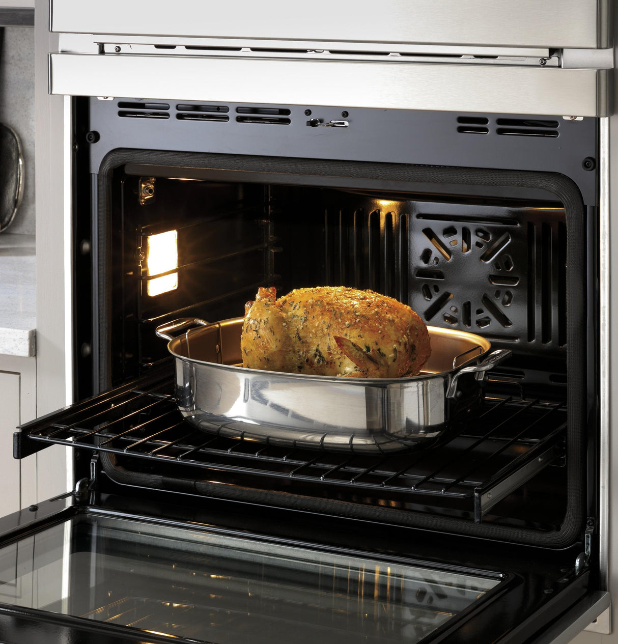 Caf(eback)(TM) 30 in. Combination Double Wall Oven with Convection and Advantium(R) Technology - (CTC912P2NS1)