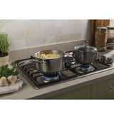 GE(R) 30" Built-In Gas Cooktop with Dishwasher-Safe Grates - (JGP3030SLSS)