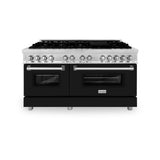 ZLINE 60 in. 7.4 cu. ft. Dual Fuel Range with Gas Stove and Electric Oven in Stainless Steel with Color Options (RA60) [Color: Black Matte] - (RABLM60)