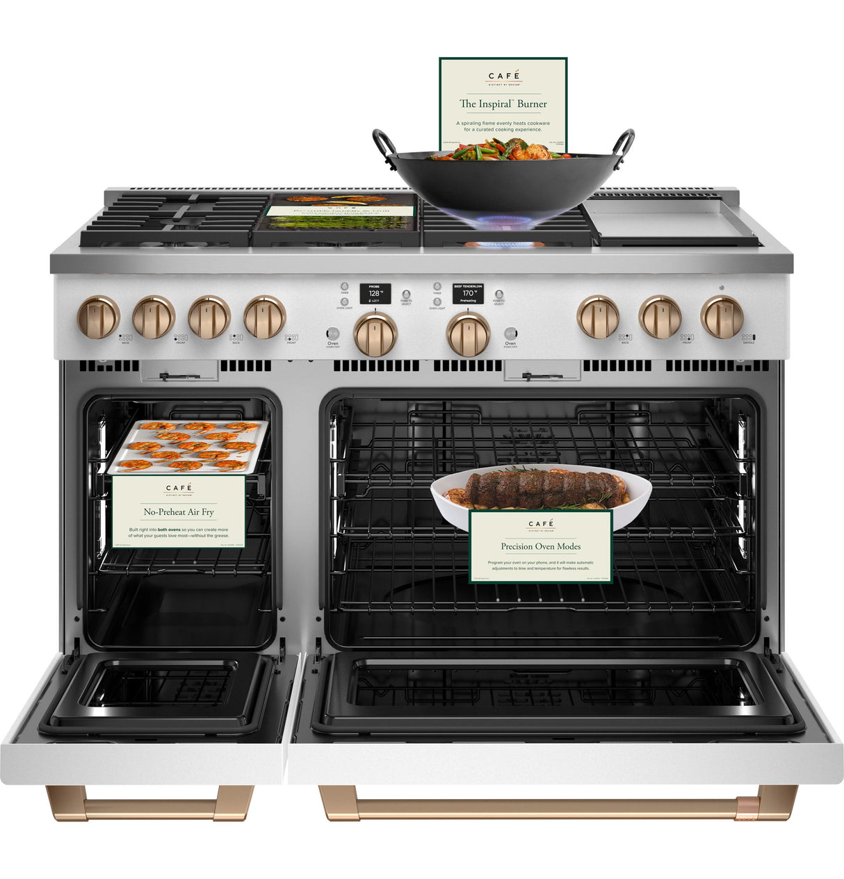 Caf(eback)(TM) 48" Smart Dual-Fuel Commercial-Style Range with 6 Burners and Griddle (Natural Gas) - (C2Y486P4TW2)