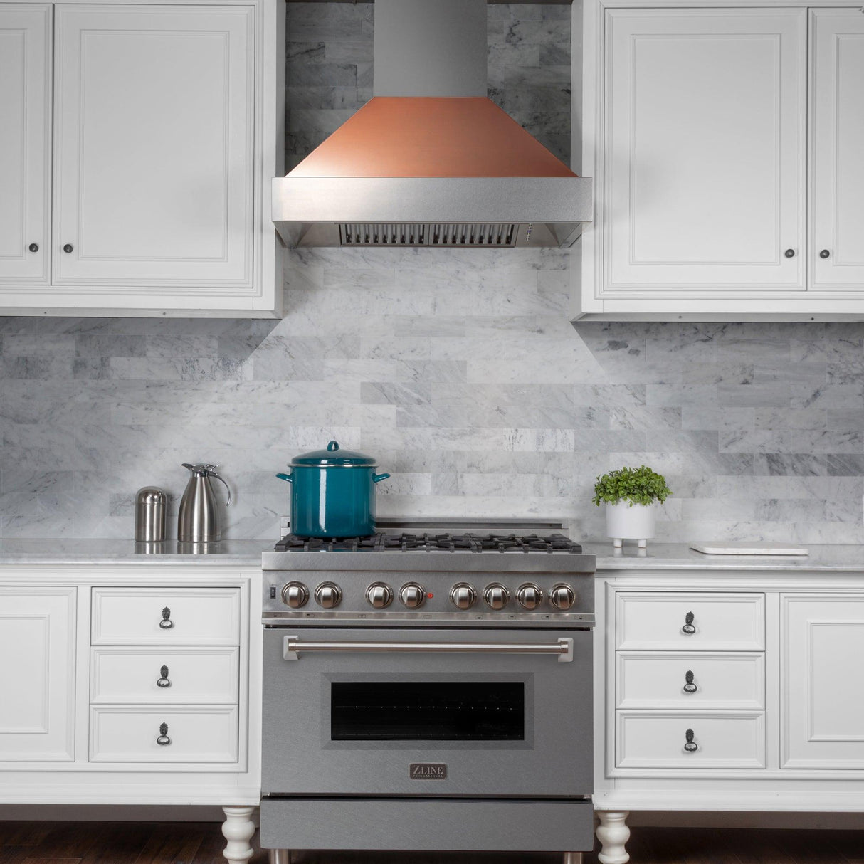 ZLINE Ducted DuraSnow Stainless Steel Range Hood with Copper Shell (8654C) - (8654C30)