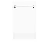 ZLINE 18" Tallac Series 3rd Rack Top Control Dishwasher with Traditional Handle, 51dBa [Color: White Matte] - (DWVWM18)