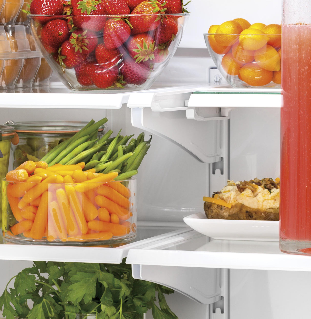 GE(R) ENERGY STAR(R) 18.6 Cu. Ft. Counter-Depth French-Door Refrigerator - (GWE19JGLWW)