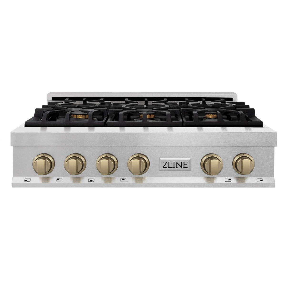 ZLINE Autograph Edition 36" Porcelain Rangetop with 6 Gas Burners in Fingerprint Resistant Stainless Steel and Champagne Bronze Accents (RTSZ-36-CB) [Color: Champagne Bronze] - (RTSZ36CB)