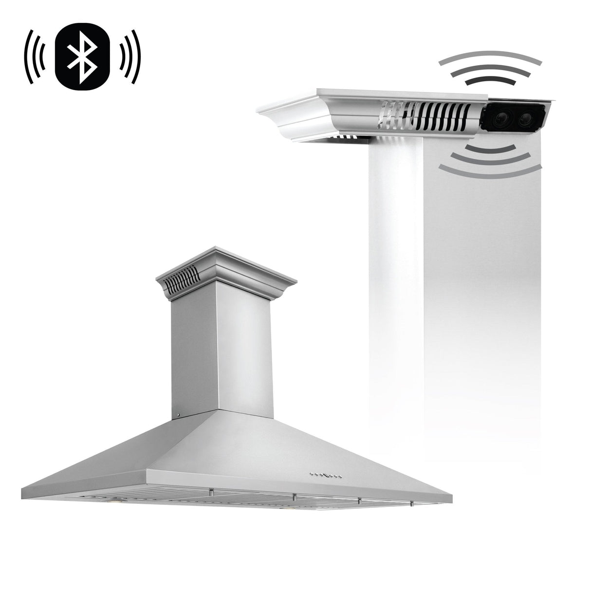 ZLINE 30 in. Ducted Vent Wall Mount Range Hood in Stainless Steel with Built-in ZLINE CrownSound Bluetooth Speakers (KL2CRN-BT) - (KL2CRNBT42)