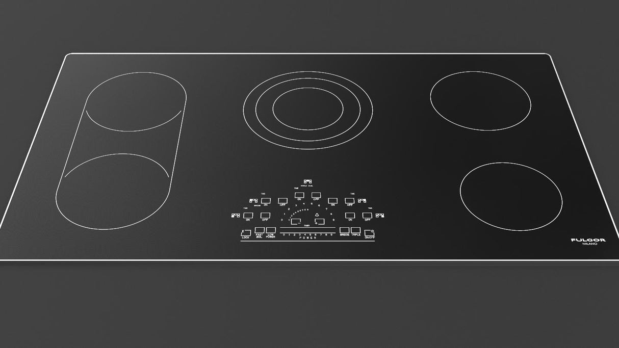 36" RADIANT COOKTOP WITH BRUSHED ALUMINUM TRIM - (F6RT36S2)