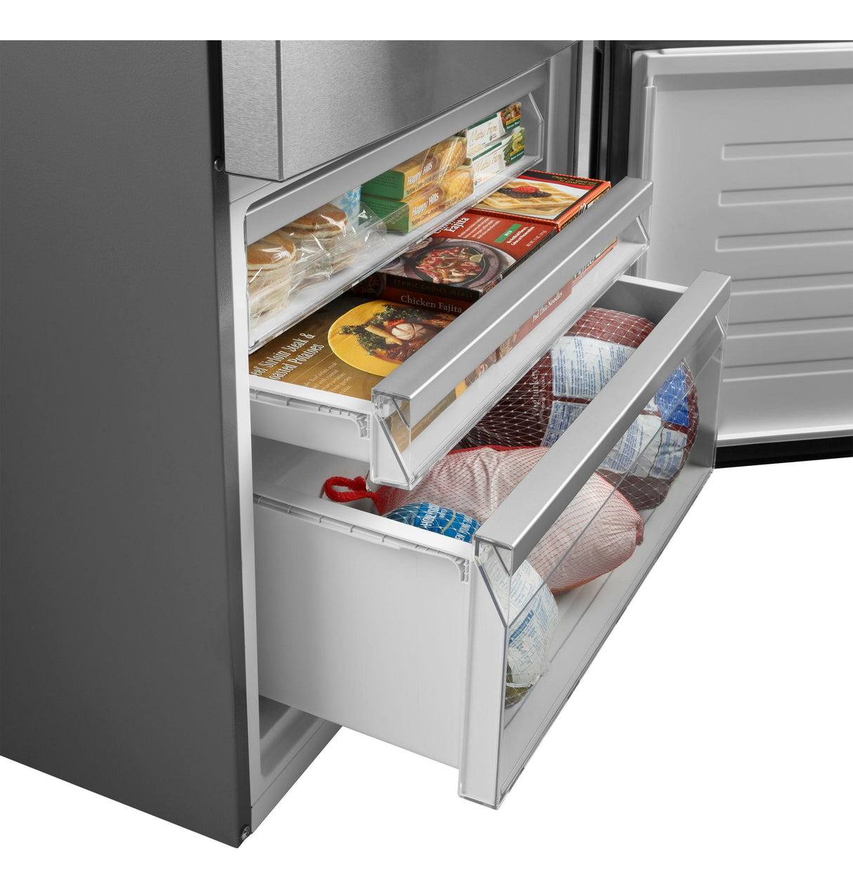 GE(R) ENERGY STAR(R) 17.7 Cu. Ft. Counter-Depth Bottom-Freezer Refrigerator - (GBE17HYRFS)