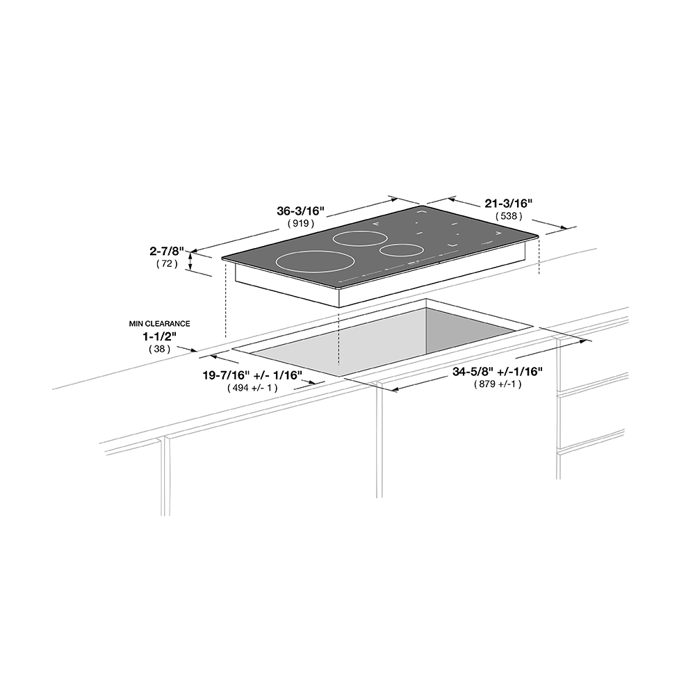 36" INDUCTION COOKTOP WITH BRUSHED ALUMINUM TRIM - (F7IT36S1)