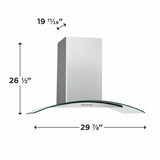 Frigidaire 30" Glass Canopy Wall-Mount Hood - (FHWC3060LS)