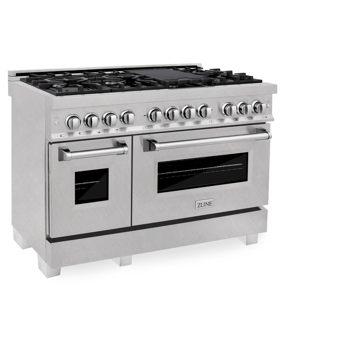 ZLINE 48 in. DuraSnow Stainless Steel 6.0 cu.ft. 7 Gas Burner/Electric Oven Range with Color Door Options (RAS-SN-48) [Color: DuraSnow Stainless Steel] - (RASSN48)