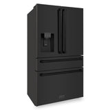 ZLINE 36" 21.6 cu. ft Freestanding French Door Refrigerator with Water and Ice Dispenser in Fingerprint Resistant Stainless Steel (RFM-W-36) [Color: Fingerprint Resistant Black Stainless Steel] - (RFMW36BS)