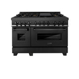 ZLINE 48 in. Black Stainless 6.0 cu. ft. 7 Gas Burner/Electric Oven Range (RAB-BR-48) - (RABBR48)