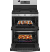 GE Profile(TM) 30" Free-Standing Gas Double Oven Convection Fingerprint Resistant Range with No Preheat Air Fry - (PGB965YPFS)