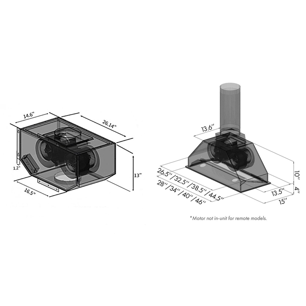 ZLINE Single Remote Blower 400 CFM Range Hood Insert in Stainless Steel (695-RS) - (695RS46400)