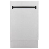 ZLINE Autograph Edition 18" Compact 3rd Rack Top Control Dishwasher in DuraSnow Stainless Steel with Accent Handle, 51dBa (DWVZ-SN-18) [Color: Matte Black] - (DWVZSN18MB)