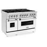 ZLINE 48 in. Dual Fuel Range with Gas Stove and Electric Oven in Stainless Steel (RA48) [Color: White Matte] - (RAWM48)