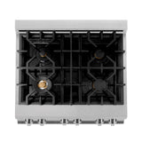 ZLINE 30 in. 4.0 cu. ft. Dual Fuel Range with Gas Stove and Electric Oven in All DuraSnow Stainless Steel with Color Door Options (RAS-SN-30) [Color: White Matte] - (RASWM30)