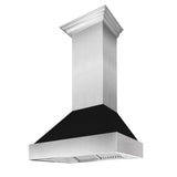 ZLINE Ducted DuraSnow Stainless Steel Range Hood with Black Matte Shell (8654BLM) - (8654BLM48)