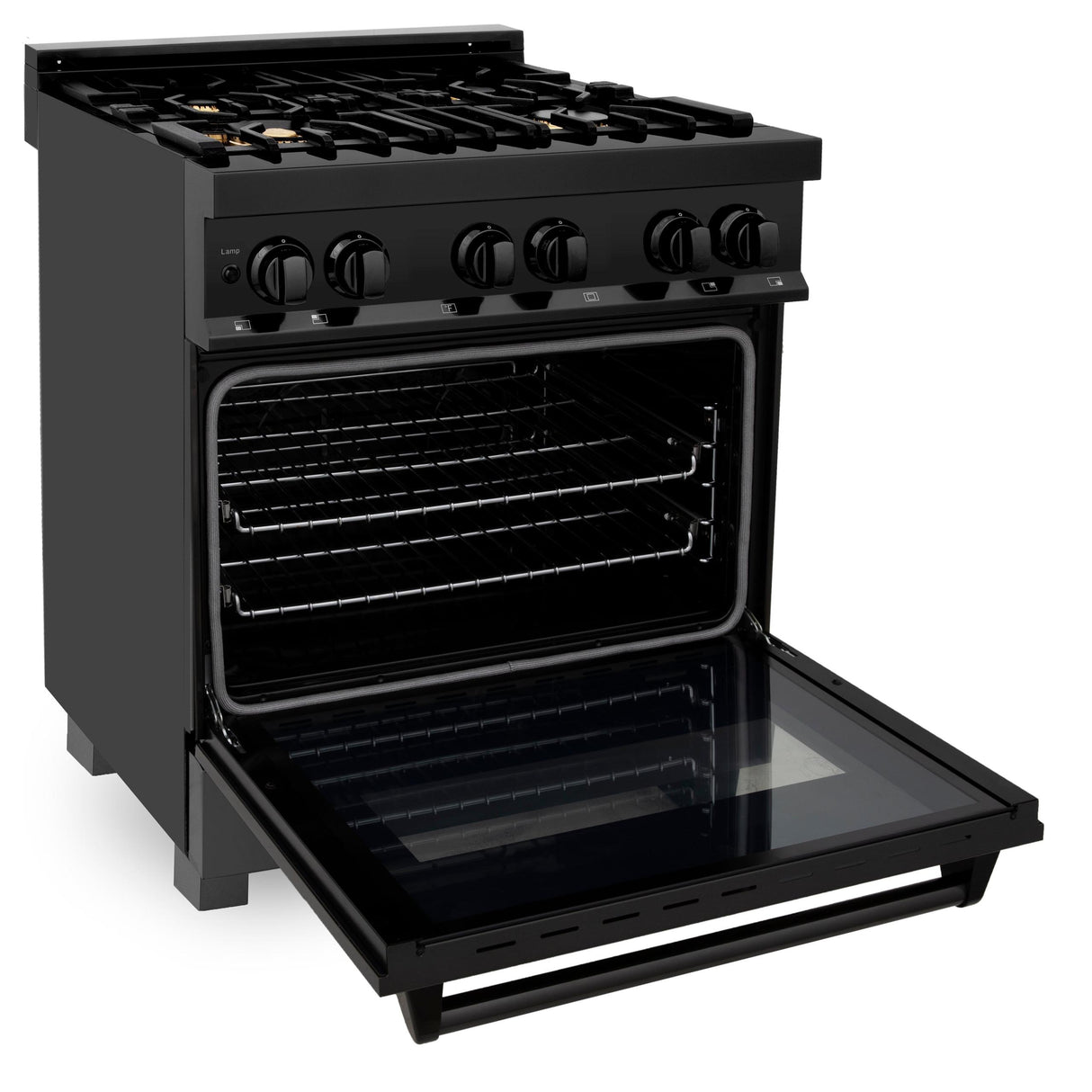 ZLINE 30 in. 4.0 cu. ft. Dual Fuel Range with Gas Stove and Electric Oven in Black Stainless Steel (RAB-BR-30) - (RABBR30)