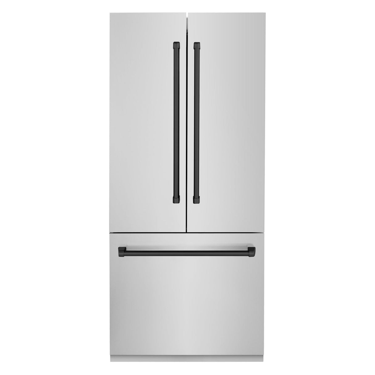 ZLINE 36" Autograph Edition 19.6 cu. ft. Built-in 2-Door Bottom Freezer Refrigerator with Internal Water and Ice Dispenser in Stainless Steel with Matte Black Accents (RBIVZ-304-36-MB) - (RBIVZ30436MB)