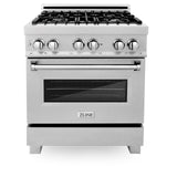 ZLINE 30 in. 4.0 cu. ft. Dual Fuel Range with Gas Stove and Electric Oven in All DuraSnow Stainless Steel with Color Door Options (RAS-SN-30) [Color: DuraSnow Stainless Steel] - (RASSN30)