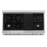 ZLINE 48" Porcelain Gas Stovetop with 7 Gas Brass Burners and Griddle (RT-BR-48) - (RTBR48)