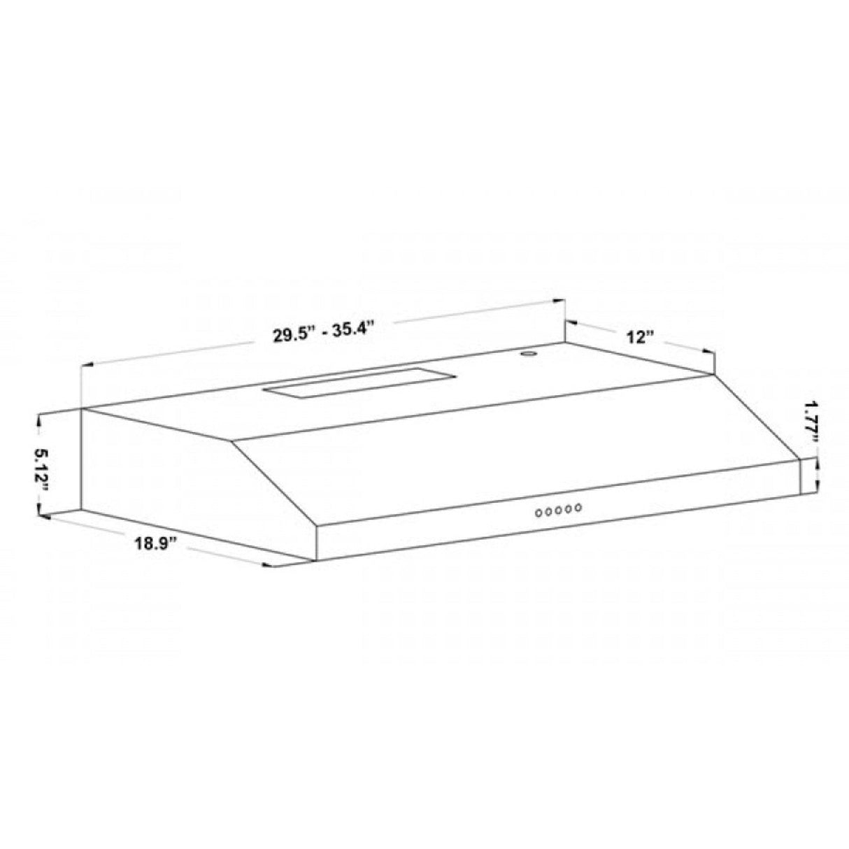 ZLINE 30 inch 280 CFM Ducted Under Cabinet Range Hood in Stainless Steel - Hardwired Power (615-30) - (61530)