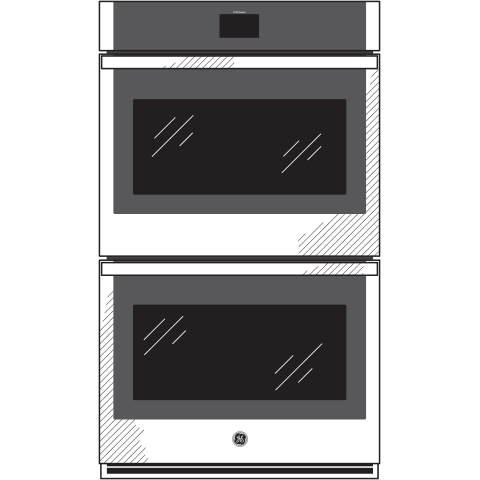 GE(R) 30" Smart Built-In Self-Clean Convection Double Wall Oven with Never Scrub Racks - (JTD5000DNBB)