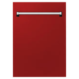 ZLINE 18" Tallac Series 3rd Rack Top Control Dishwasher with Traditional Handle, 51dBa [Color: Red Gloss] - (DWVRG18)