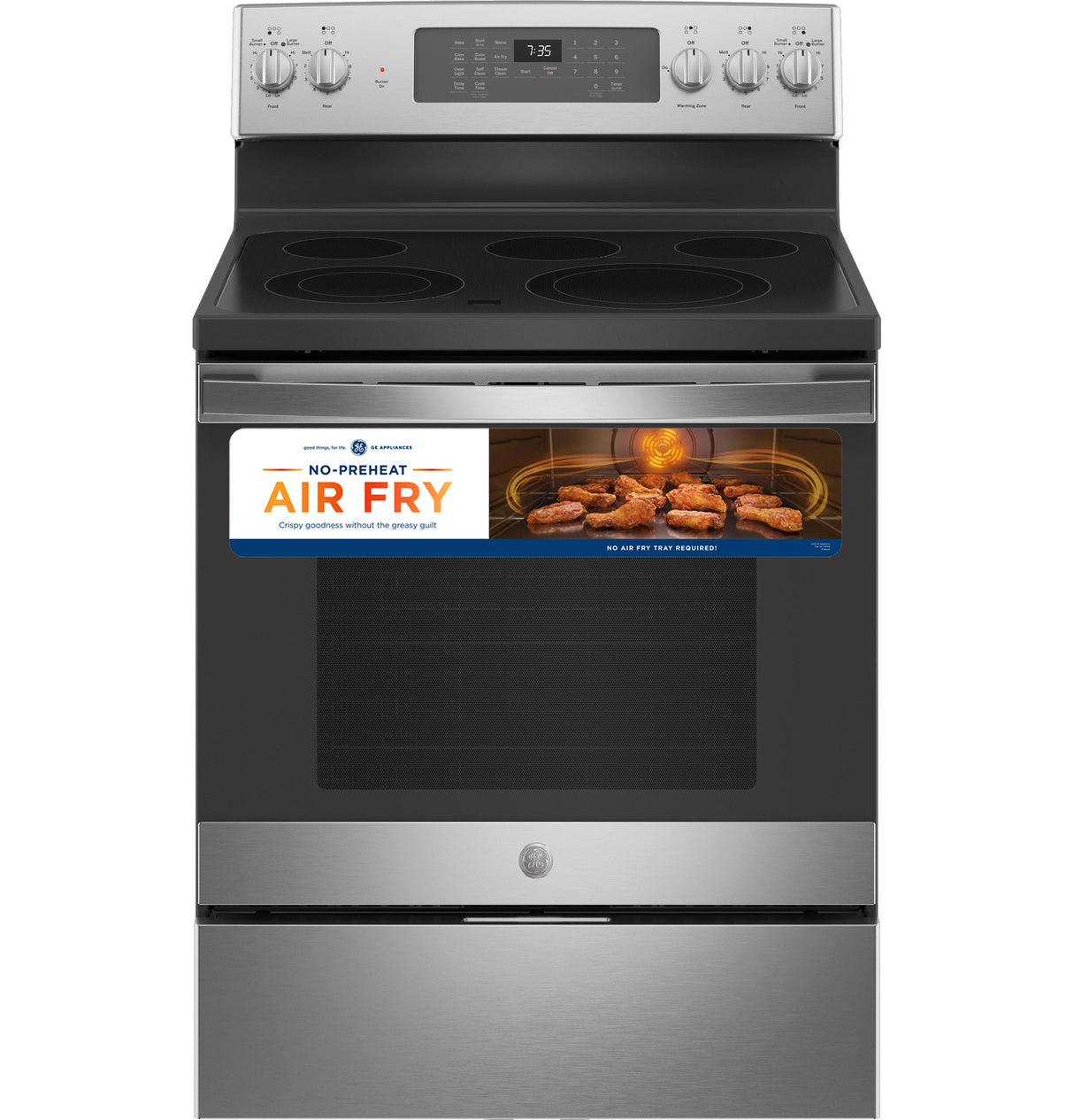 GE(R) 30" Free-Standing Electric Convection Range with No Preheat Air Fry - (JB735SPSS)