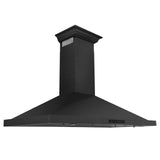 ZLINE Convertible Vent Wall Mount Range Hood in Black Stainless Steel with Crown Molding (BSKBNCRN) - (BSKBNCRN30)