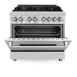 ZLINE 36 in. Dual Fuel Range with Gas Stove and Electric Oven in Stainless Steel (RA36) [Color: Stainless Steel] - (RA36)