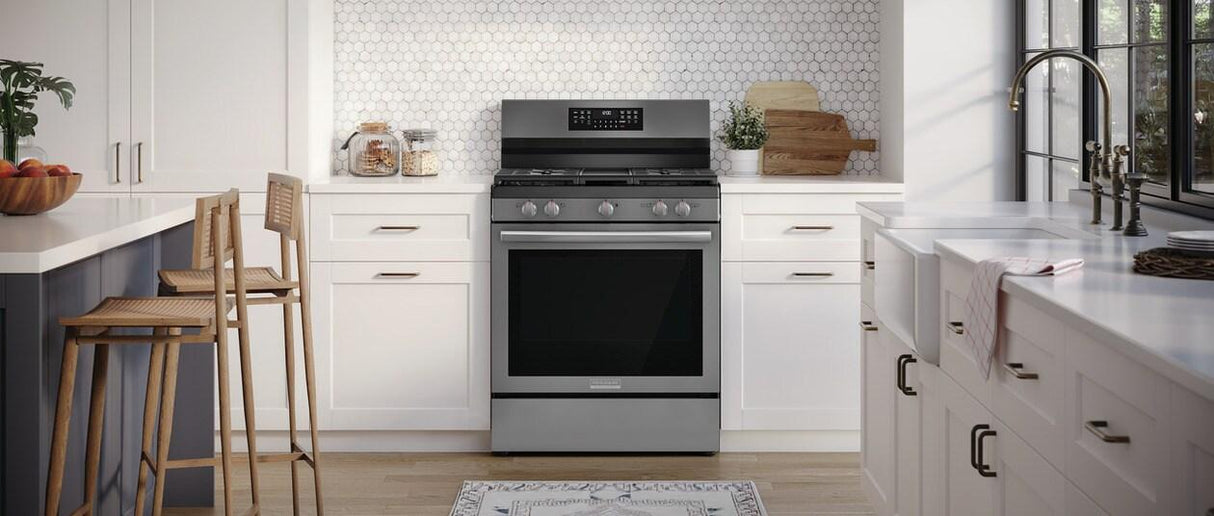 Frigidaire Gallery 30" Rear Control Gas Range with Total Convection - (GCRG3060BD)