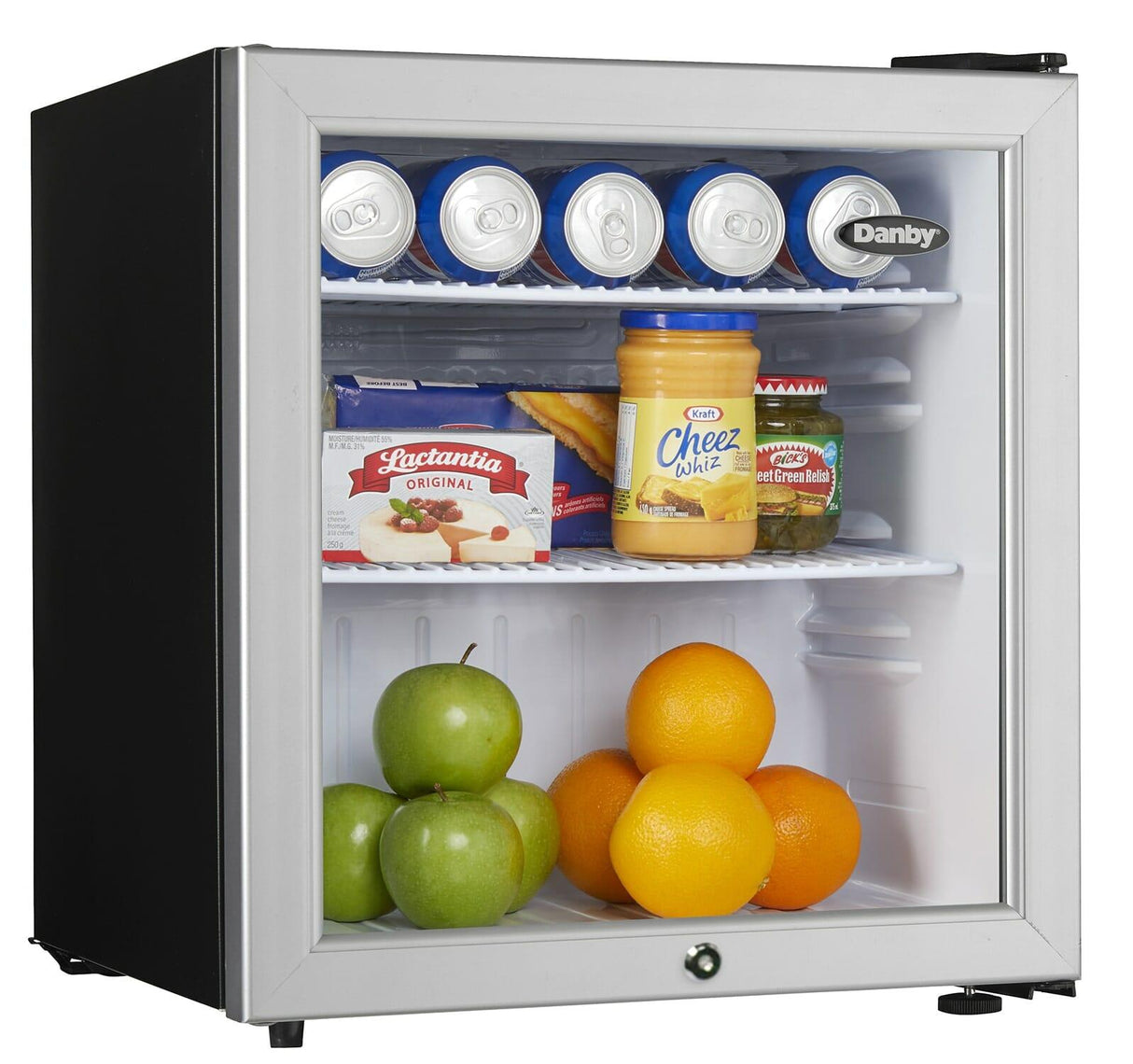 Danby 1.6 cu. ft. Compact Glass Door Fridge in Platinum - (DAG016A2BDB)