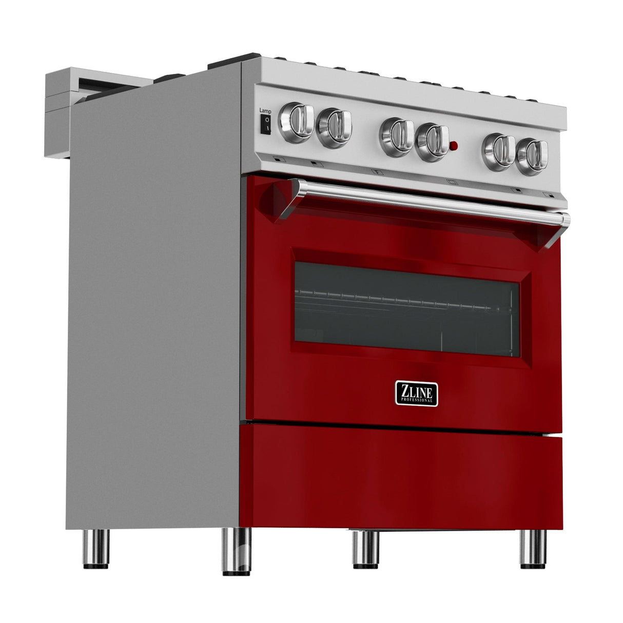 ZLINE 30 in. 4.0 cu. ft. Dual Fuel Range with Gas Stove and Electric Oven in All DuraSnow Stainless Steel with Color Door Options (RAS-SN-30) [Color: Red Matte] - (RASRM30)